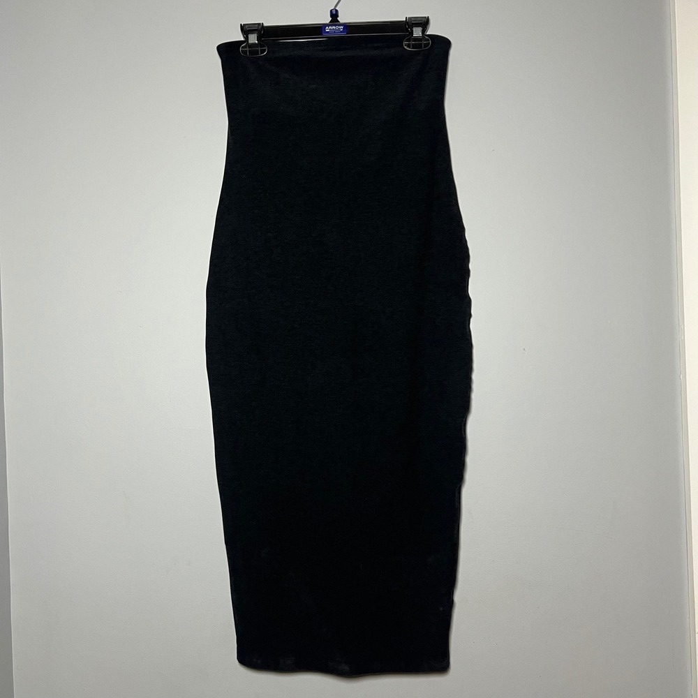 Beyond Yoga Strapless Tube Dress Gray Space Dye Slit Small Minimalist Stretch‎